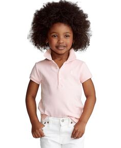 Рубашка-поло из эластичной хлопковой сетки для малышей и маленьких девочек Polo Ralph Lauren