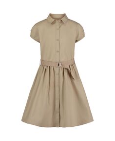 Платье-рубашка из поплина с поясом для девочек плюс униформа Nautica