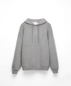 Худи Oysho Cotton Oversized, серый