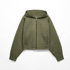 Толстовка Oysho Neoprene Effect Hooded, хаки