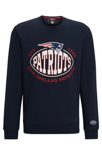 Свитшот Boss X Nfl Cotton-blend With Collaborative Branding Patriots, темно-синий