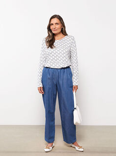 Прямые женские джинсовые брюки стандартного кроя с эластичной резинкой на талии LCW Grace