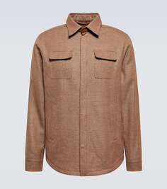 Верхняя рубашка из льна, шерсти и шелка Thom Sweeney, коричневый
