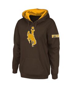 Женский коричневый пуловер с капюшоном и большим логотипом Wyoming Cowboys Stadium Athletic, коричневый