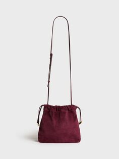 Gerard Darel Alice Кожаная сумка через плечо на шнурке, фиолетовая