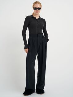 InWear Natalya Широкие брюки со складками, черные