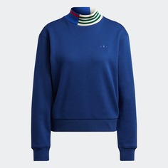 Свитшот Adidas Ribbed Collar Originals, темно-синий