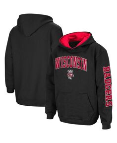 Черный пуловер с капюшоном Big Boys Wisconsin Badgers 2-Hit Team Colosseum