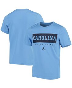 Синяя футболка Carolina Tar Heels для мальчиков и девочек Carolina Tar Heels Legend Basketball Practice Performance Performance Jordan
