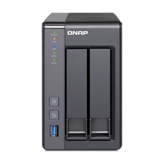 Сетевое хранилище QNAP TS-251+, 2 отсека, 2 ГБ, без дисков, черный