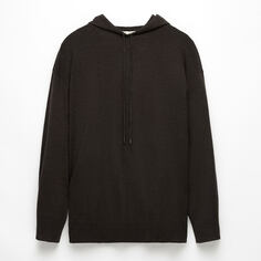 Худи Oysho Knit Long Hoodie, черный