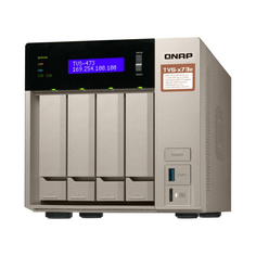 Сетевое хранилище QNAP TVS-473E, 4 отсека, 4 ГБ, без дисков, золотой