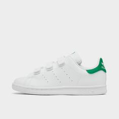 Повседневная обувь Adidas Originals Stan Smith Primegreen с крючками и петлями для маленьких детей, белый