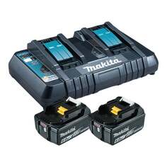 Комплект источника питания Makita Li 18V 2x 6Ah батареи + двойное зарядное устройство