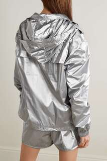 ADIDAS ORIGINALS + Куртка Wales Bonner из металлизированной ткани с капюшоном из переработанного материала, серебро
