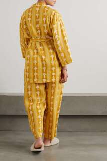 DESMOND &amp; DEMPSEY + NET SUSTAIN пижамный комплект из льна с принтом, желтый
