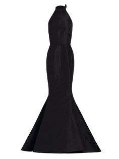 Платье с вырезом халтер Oscar de la Renta, черный