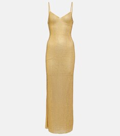 Украшенное платье макси SELF-PORTRAIT, золотой