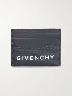 Кожаный картхолдер с тиснением логотипа GIVENCHY, серый