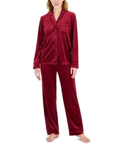 Женский велюровый комплект пижамы с вырезом на воротнике I.N.C. International Concepts