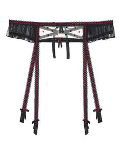 Пояс с подвязками For Love &amp; Lemons Lucinda Garter, черный/красный