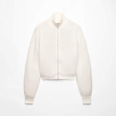 Кардиган Oysho Zip-Through Ribbed, белый