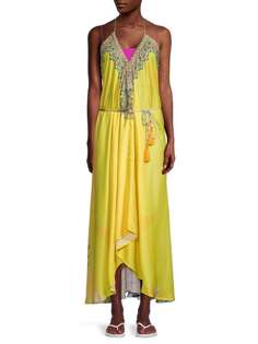 Макси-платье Ranee&apos;s с цветочным принтом и лямкой на шее, желтый Ranee's