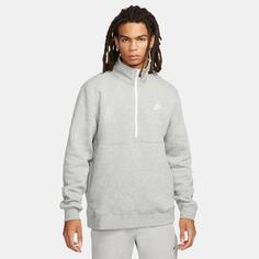 Мужская пуловерная куртка Nike Sportswear Club с молнией до половины, серый