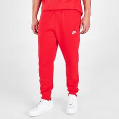 Флисовые брюки-джоггеры с манжетами Nike Sportswear Club, красный
