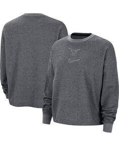 Женский серый пуловер для йоги Texas Longhorns свитшот Nike, серый