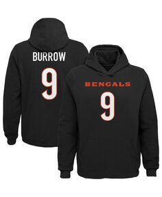 Черная толстовка с капюшоном Big Boys Joe Burrow Cincinnati Bengals Mainliner с именем и номером игрока Outerstuff