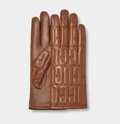 Перчатки Leather Quilted Logo Glove UGG, коричневый