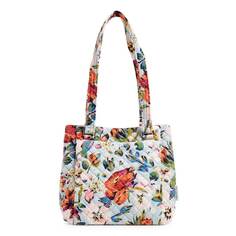 Хлопковая сумка Vera Bradley Multi-Compartment Shoulder Satchel Purse, голубой/мультиколор