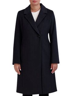 Пальто из смесовой шерсти на одной пуговице Cole Haan Charcoal