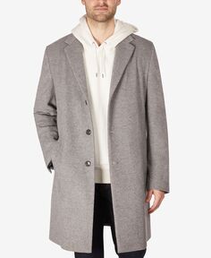 Мужское пальто addison из смесовой шерсти с отделкой Tommy Hilfiger, светло-серый