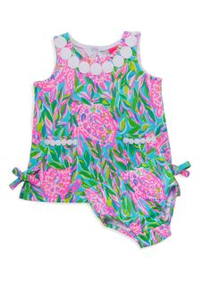 Трикотажное платье прямого кроя Lilly и шаровары для девочки для девочки Lilly Pulitzer Kids, синий