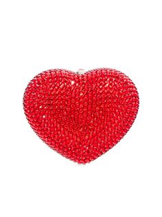 Миниатюрный клатч с кристаллами в форме сердца Judith Leiber Couture, серебряный