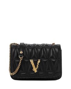 Стеганая кожаная сумка через плечо Virtus Versace