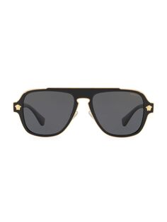 Квадратные солнцезащитные очки Medusa Charm 56MM Versace, черный