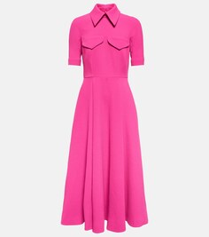 Платье миди Alice из крепа со складками EMILIA WICKSTEAD, розовый