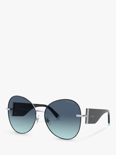 Женские солнцезащитные очки-бабочки Tiffany &amp; Co TF3069, черно-синие с градиентом