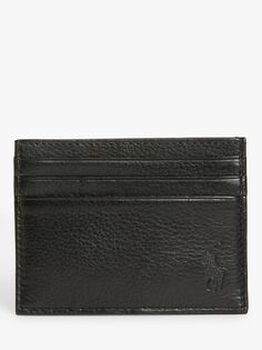 Кожаный кошелек для карт Polo Ralph Lauren, черный