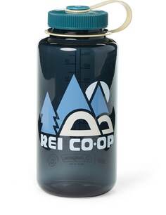Бутылка для воды Nalgene Sustain Graphic с широким горлышком - 32 эт. унция REI Co-op, синий