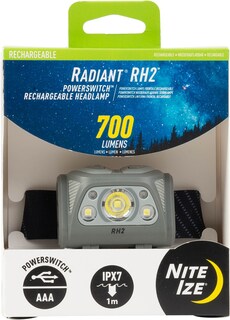 Перезаряжаемый налобный фонарь Radiant RH2 PowerSwitch Nite Ize, серый