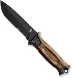 Нож StrongArm с зубчатым фиксированным лезвием Gerber, коричневый