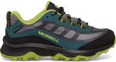 Moab Speed ​​Низкая водонепроницаемая походная обувь — детская Merrell, зеленый