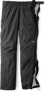 Непромокаемые брюки Rainier с молнией во всю длину — мужские короткие размеры REI Co-op, черный