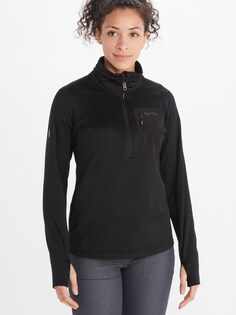 Пуловер Olden Polartec с молнией до половины, женский Marmot, черный