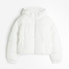 Куртка H&amp;M Hooded Puffer, белый H&M