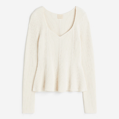 Джемпер H&amp;M Rib-knit, белый H&M